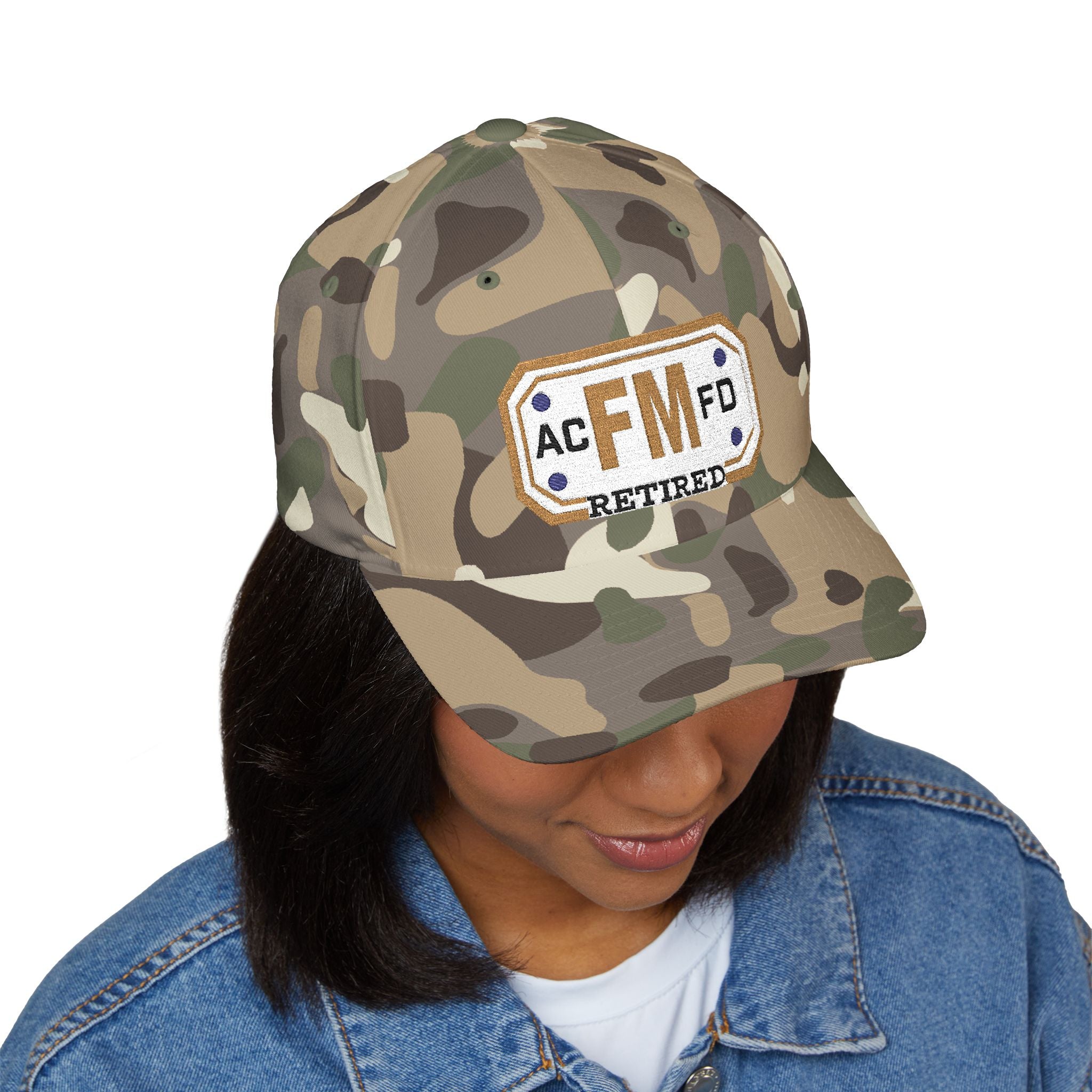 Retired Arlington Fire Marshal Gold - FLEXFIT Closed-Back Structured Cap (Embroidery)