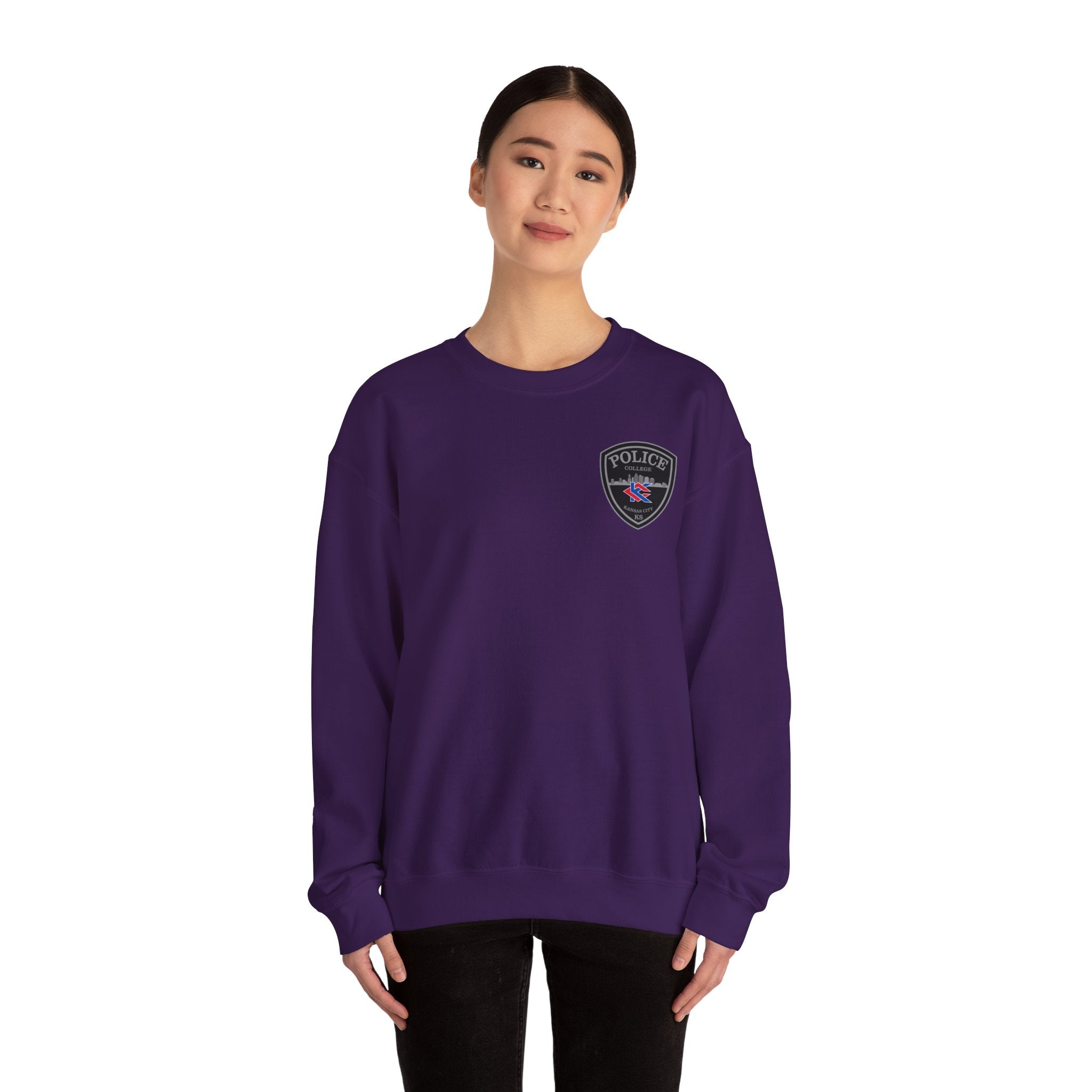 Kansas City College Police Patch Grey - Unisex Heavy Blend™ Crewneck Sweatshirt