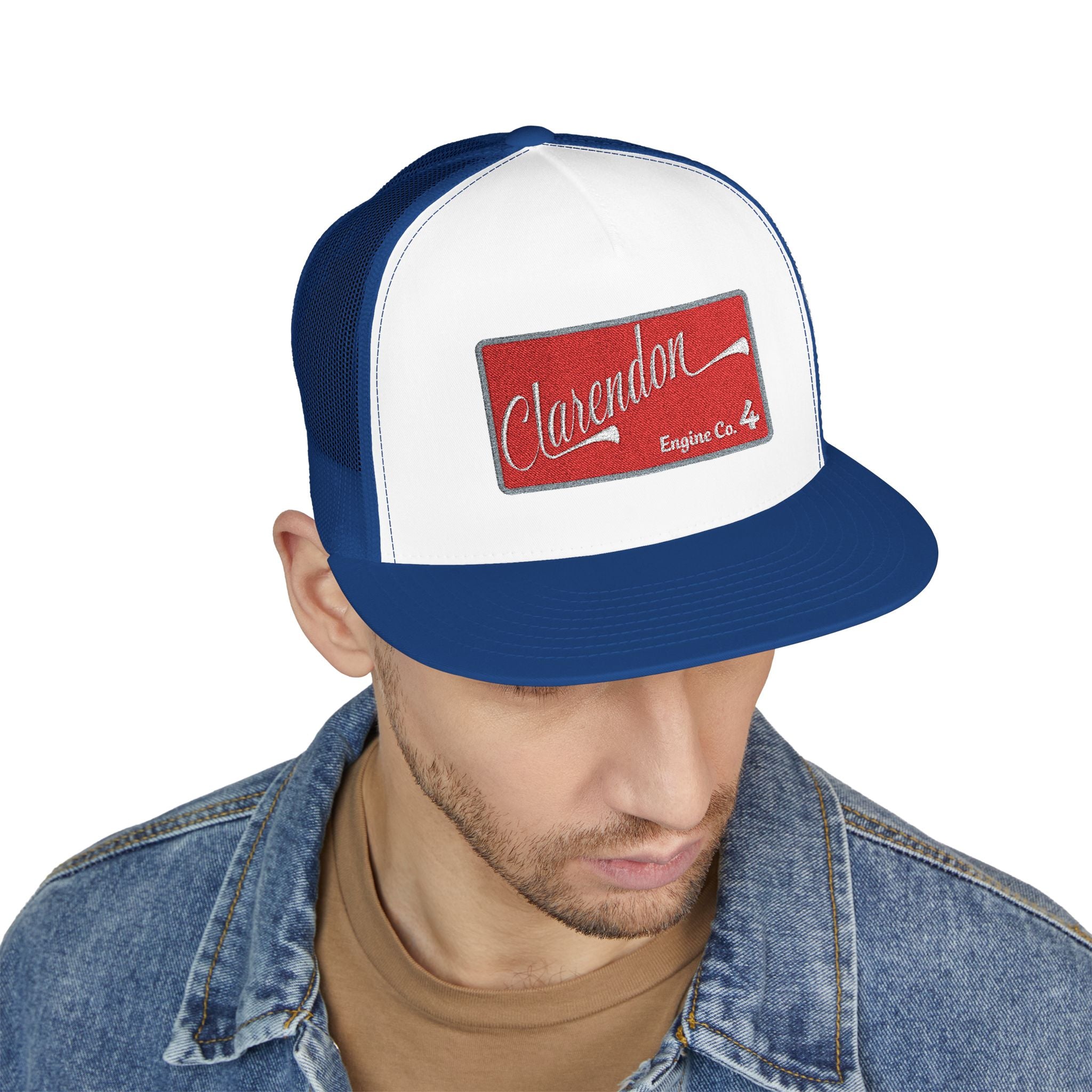 Arlington Clarendon Engine 4 (requested different style hat) - 5 Panel Trucker Cap (Embroidery)