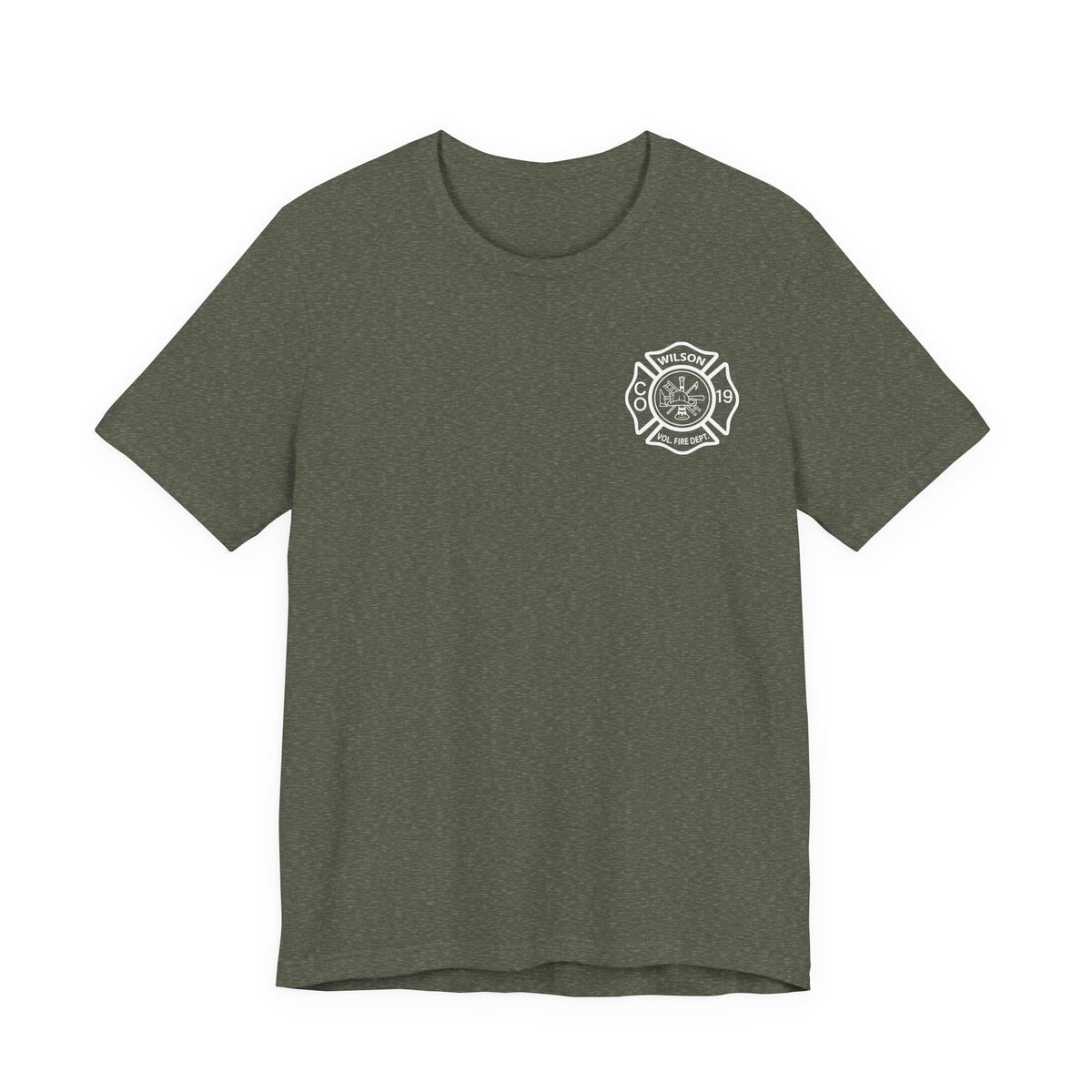 WVFC FD Logo wht Red Back wht- Unisex Jersey Short Sleeve Tee