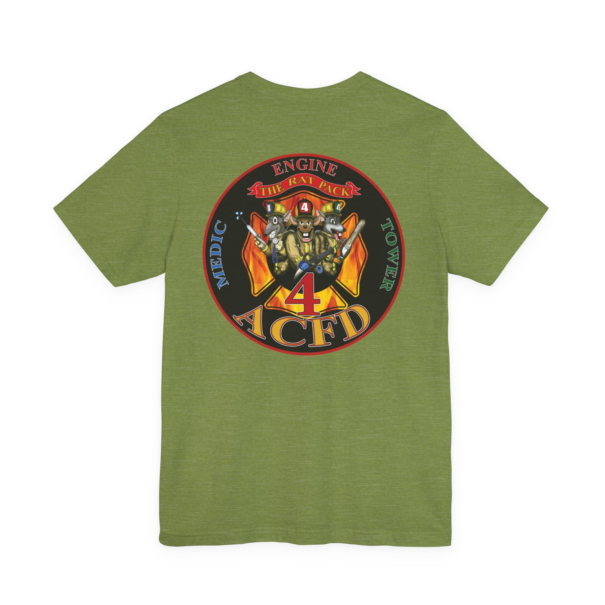 Station 4 RatPack on Back Clover Front - Bella+Canvas Soft Unisex Tee