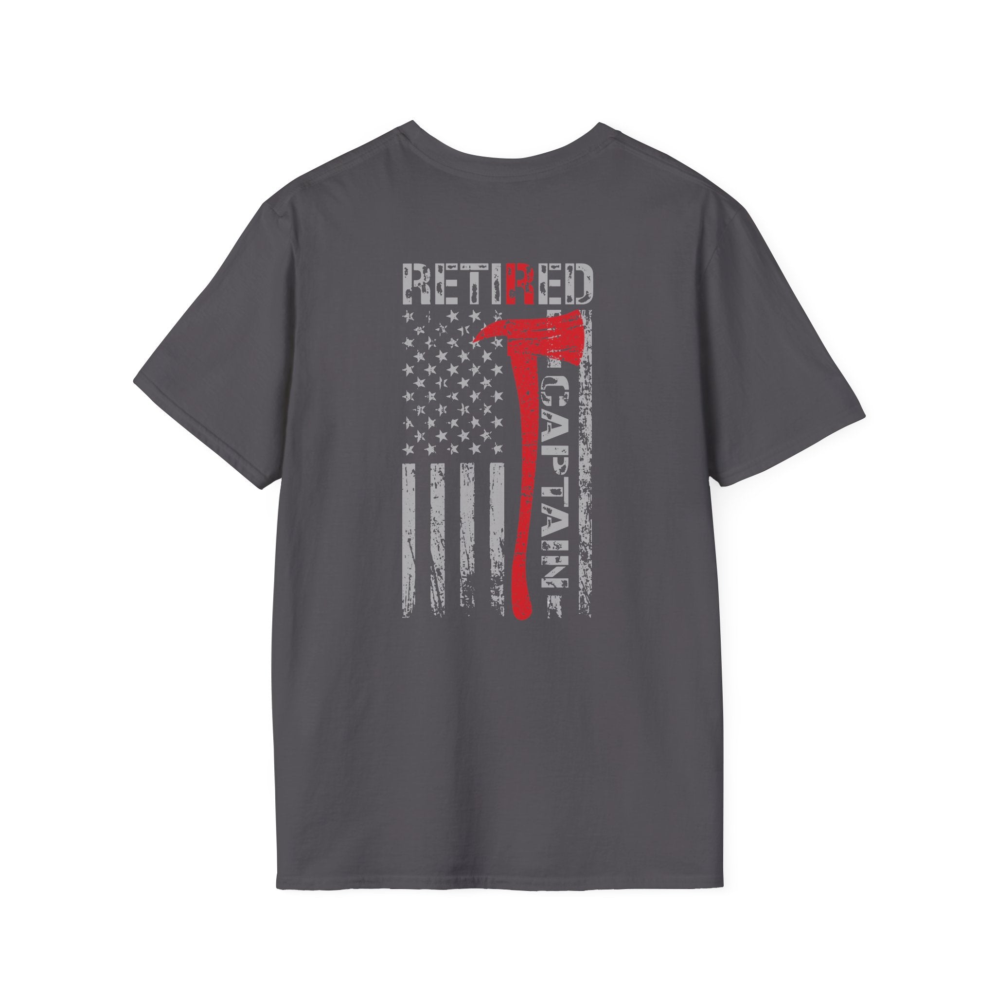 Retired Captain US Flag - Unisex Softstyle T-Shirt