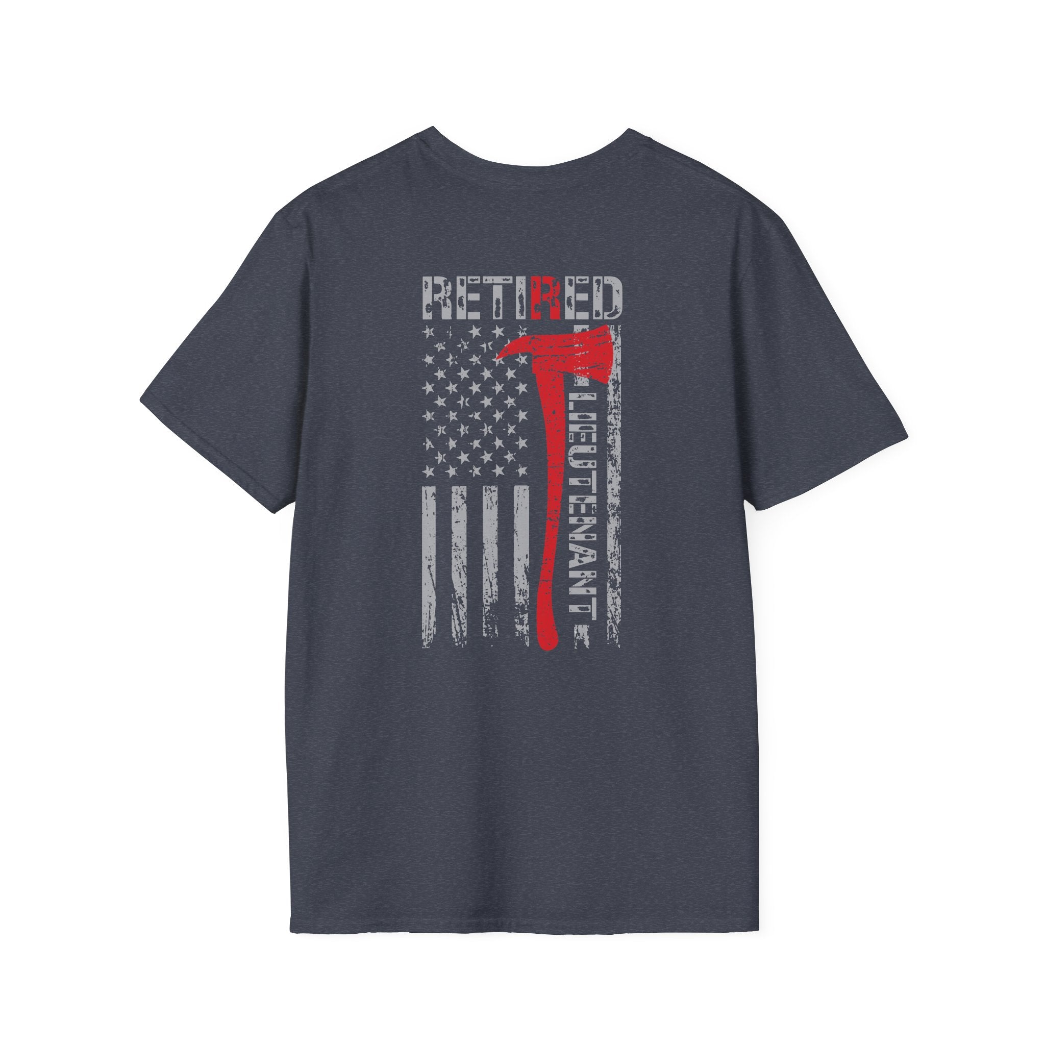 Retired Lieutenant US Flag - Unisex Softstyle T-Shirt