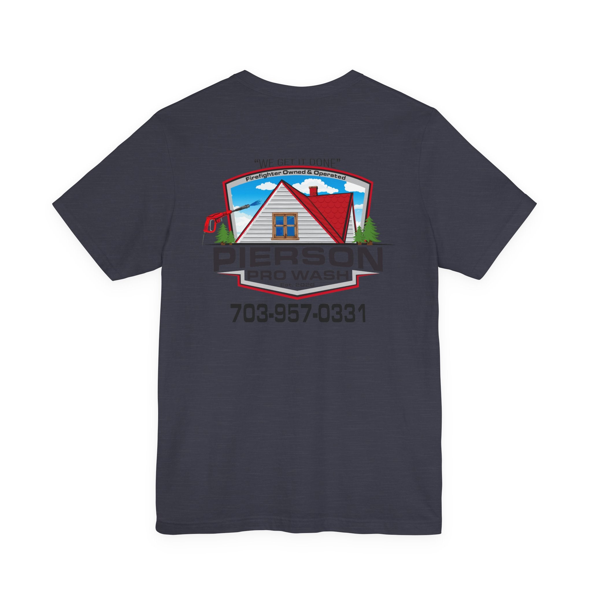 Pierson Pro Wash White Shirt Logo - Bella+Canvas Soft Unisex Tee