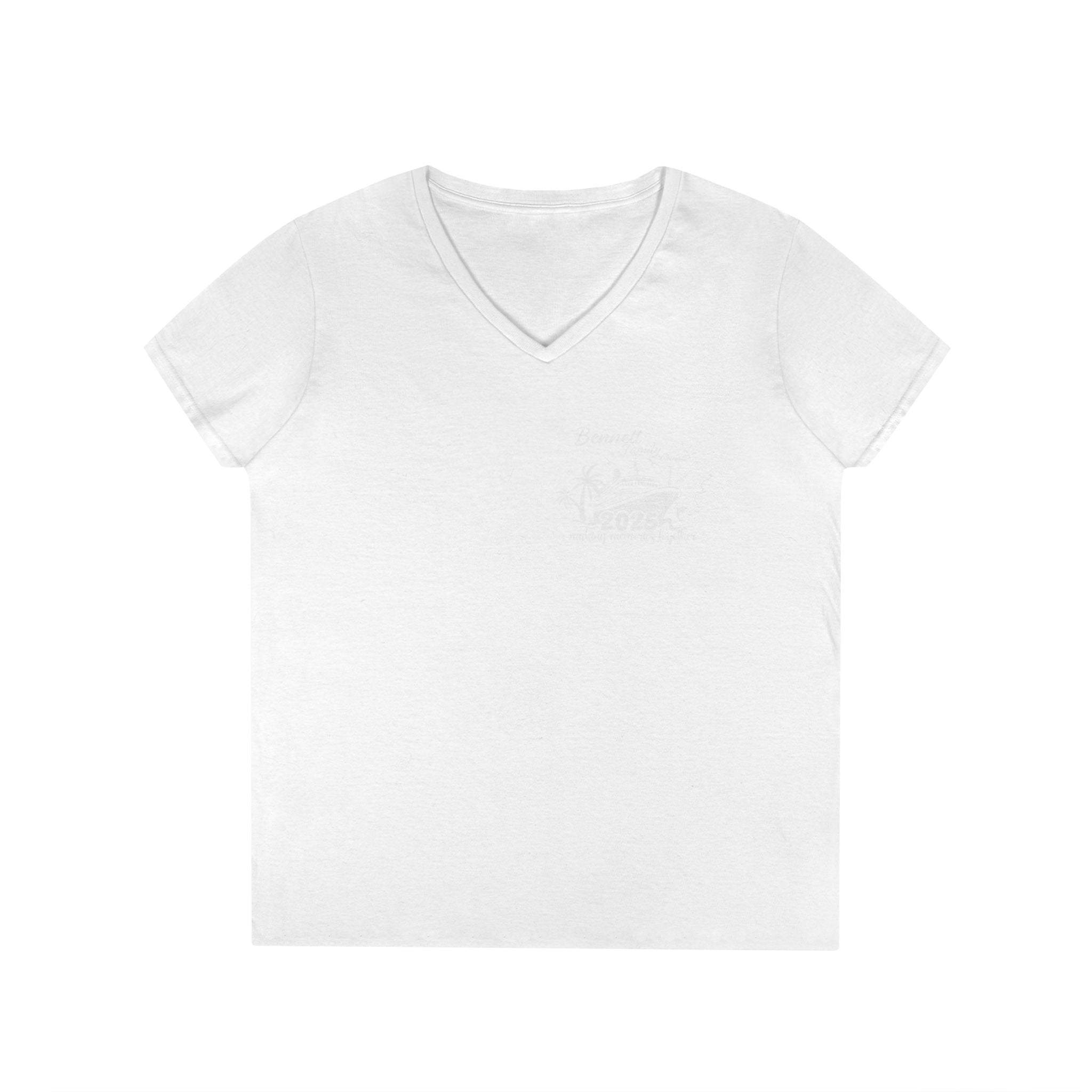 Bennett Family Cruise White Logo - Ladies' V-Neck T-Shirt