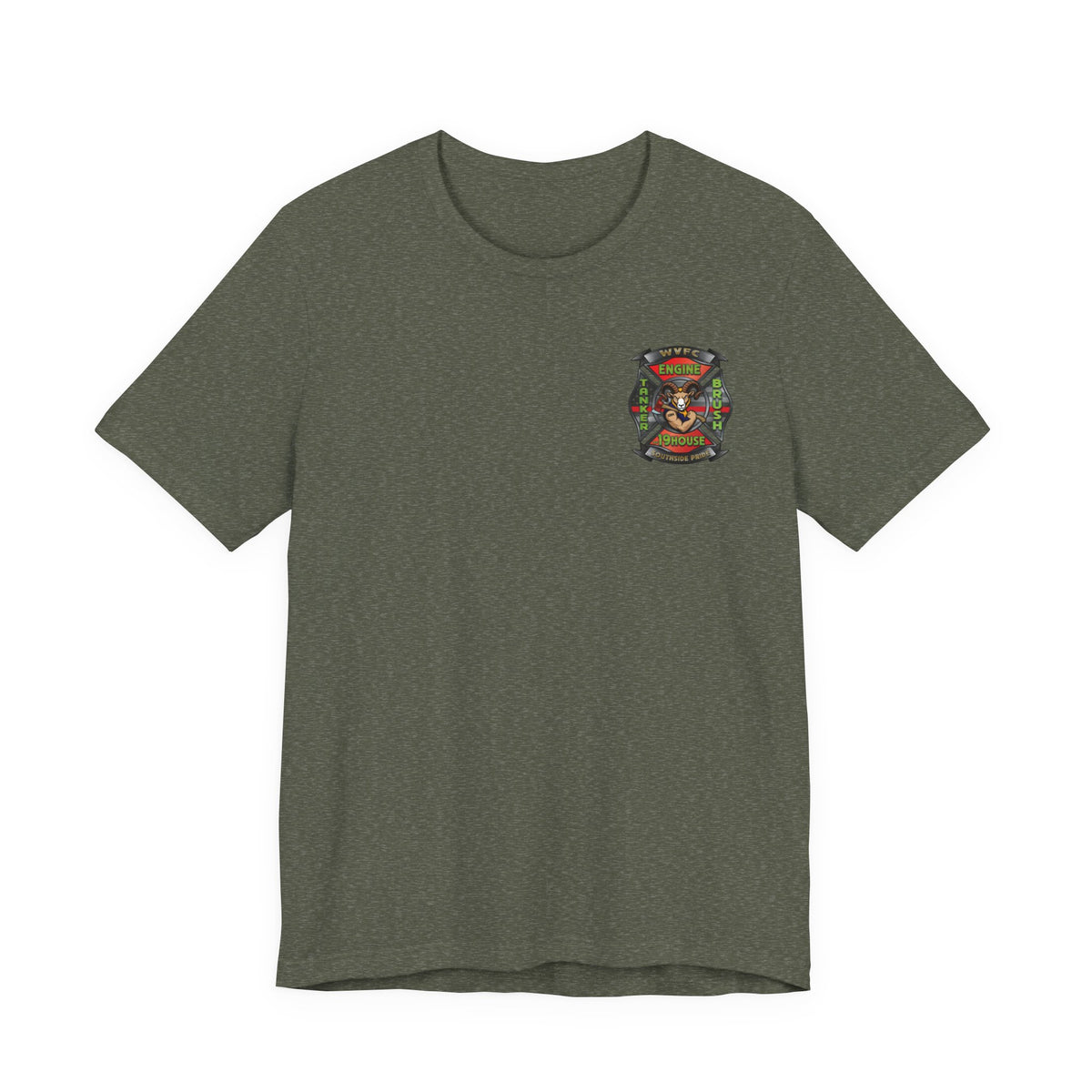 WVFC Goat Logo 2 Version 3 US Flag wht- Unisex Jersey Short Sleeve Tee