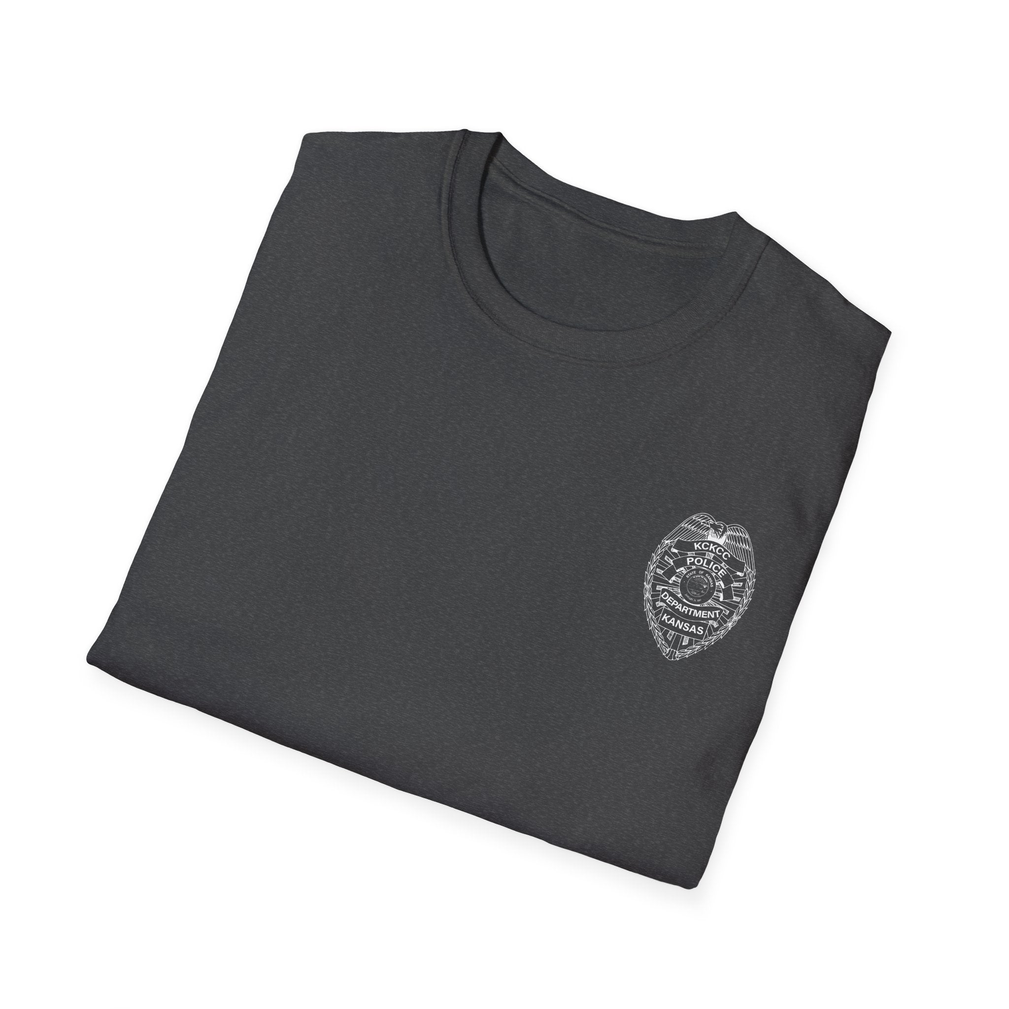 KCKCC Badge White outline - Gildan 64000 Unisex Softstyle T-Shirt