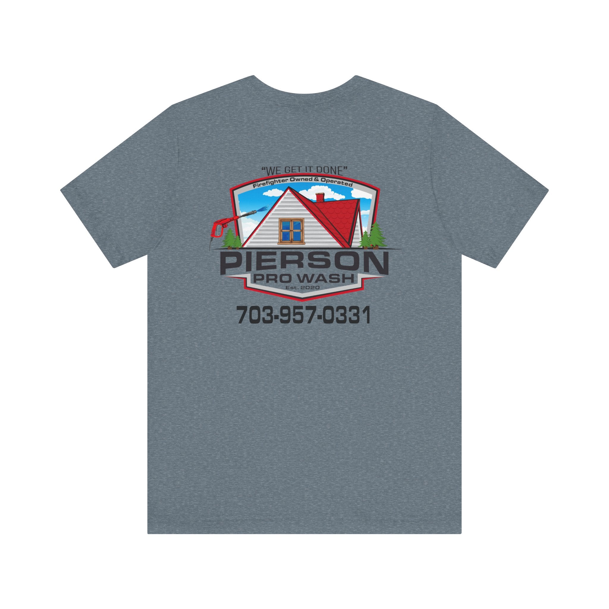 Pierson Pro Wash White Shirt Logo - Bella+Canvas Soft Unisex Tee
