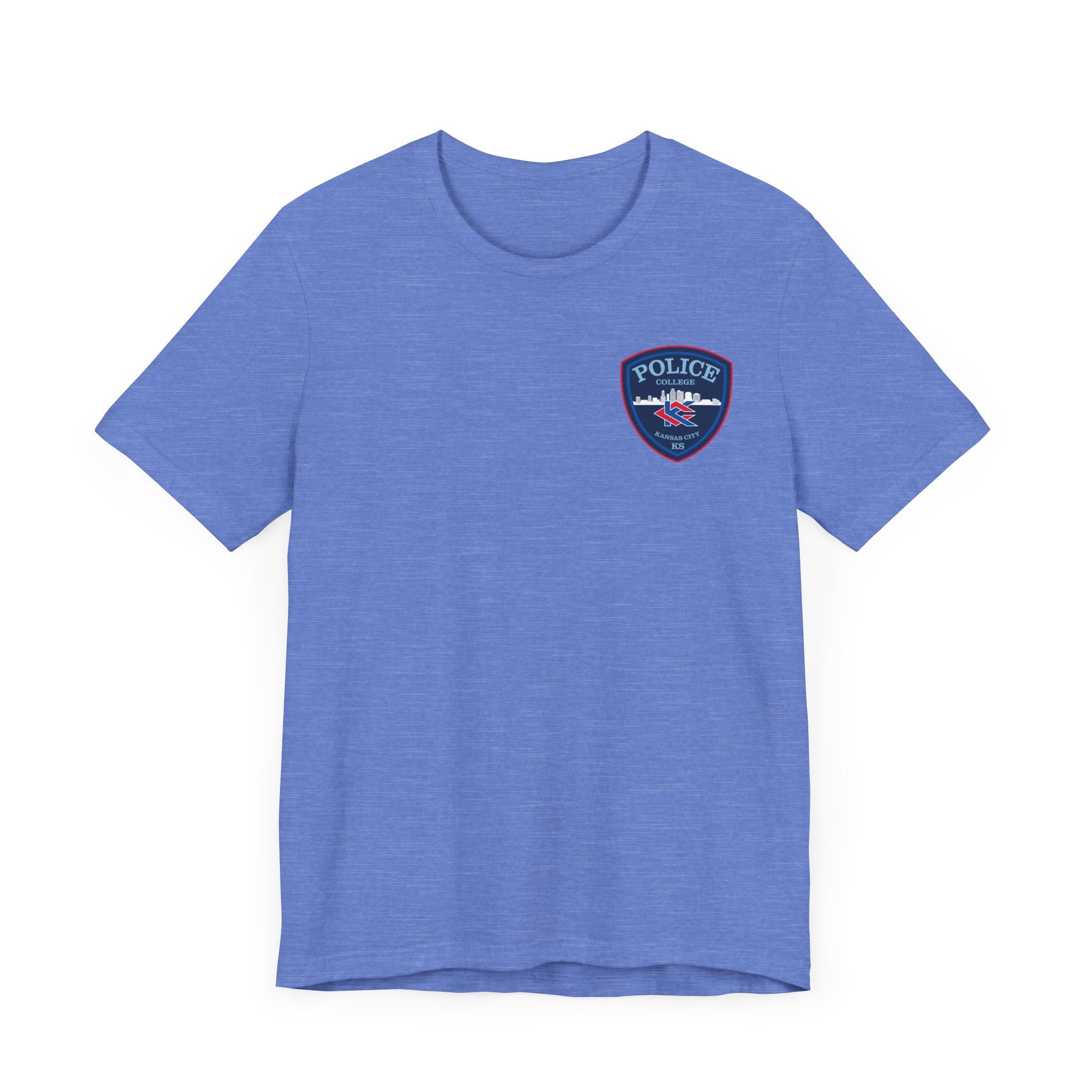 KCKCC Police Patch Color Blue Back - Unisex Jersey Short Sleeve Tee