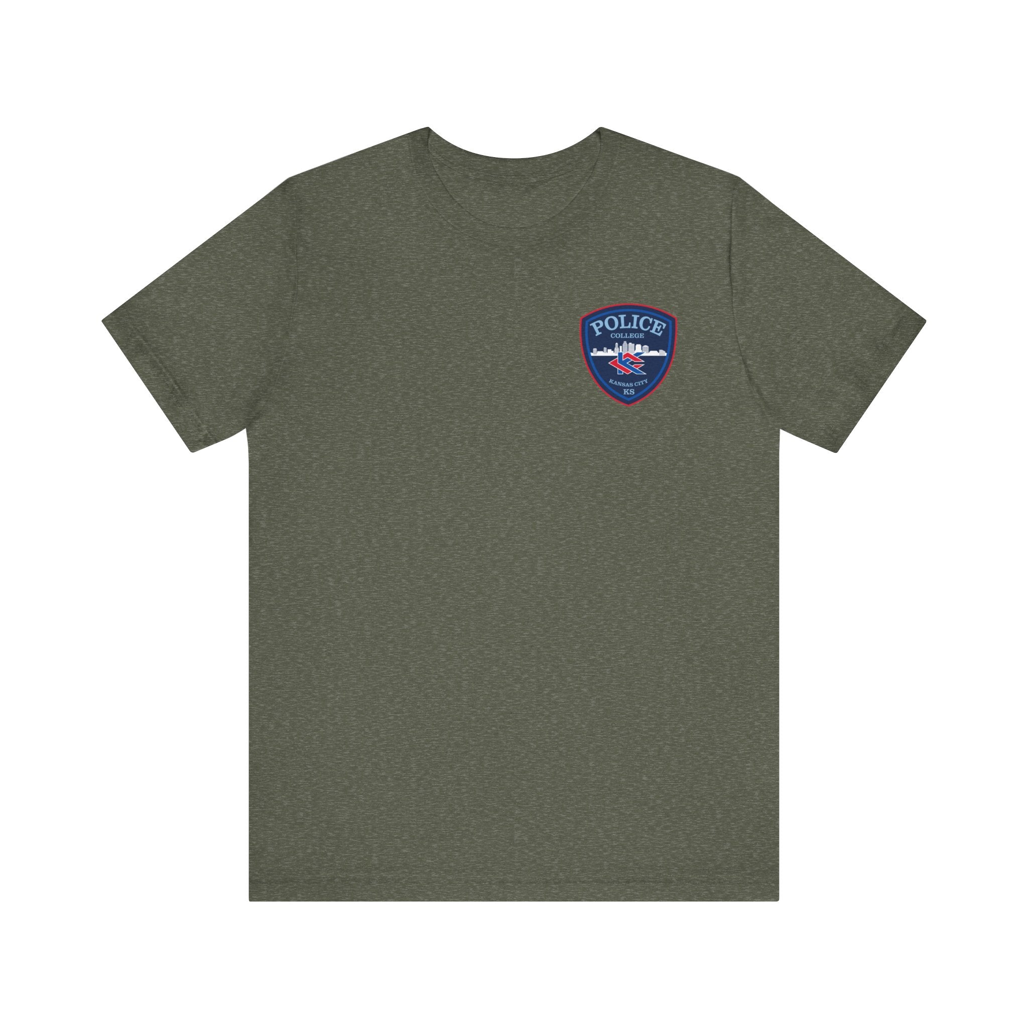 KCKCC Police Patch Color Blue Back - Unisex Jersey Short Sleeve Tee