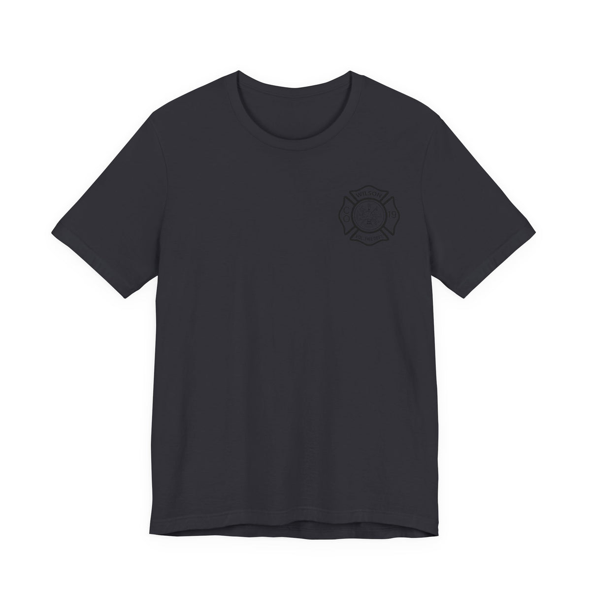WVFC FD logo black Red back  - Unisex Jersey Short Sleeve Tee