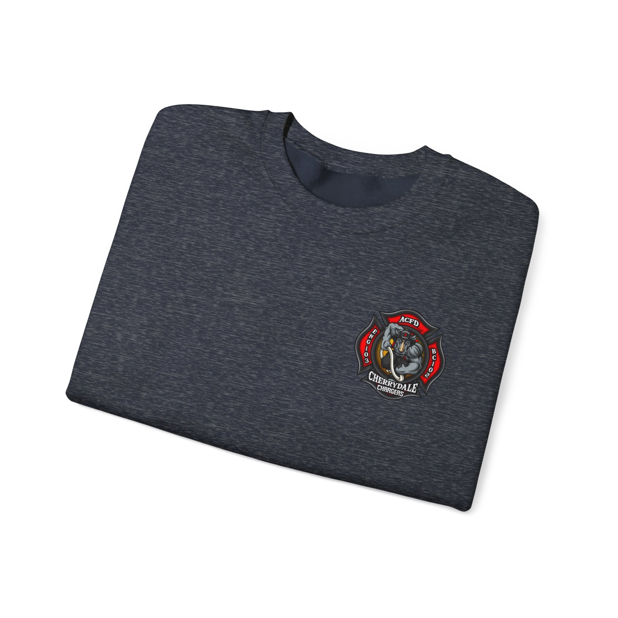 Arlington Station 3 Rhino Front/ACFD FF Back - Gildan Sweatshirt Unisex Heavy Blend™