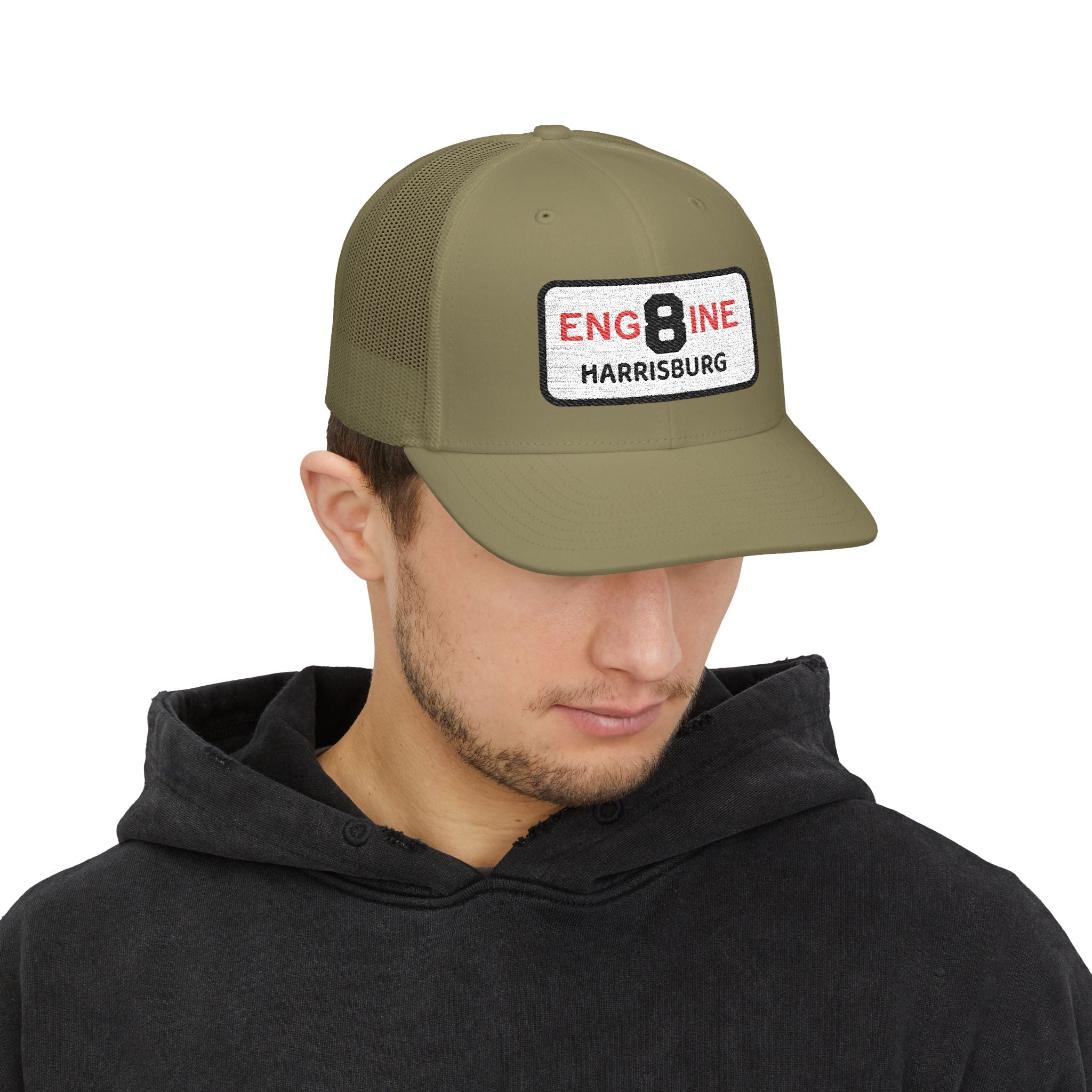 Harrisburg Fire Engine 8 - Richardson 112 Style Snapback Trucker Cap (