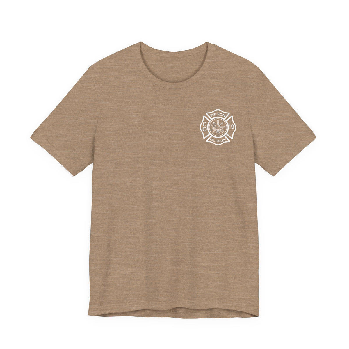 WVFC FD Logo wht Red Back wht- Unisex Jersey Short Sleeve Tee