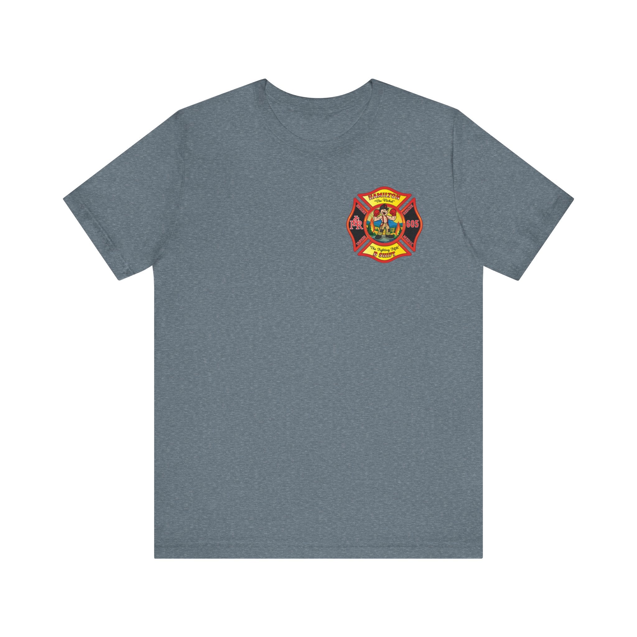(Bigger Chest logo) LCFR Hamilton Station 5 version 4 Nickel Back- Bella+Canvas Soft Unisex Tee