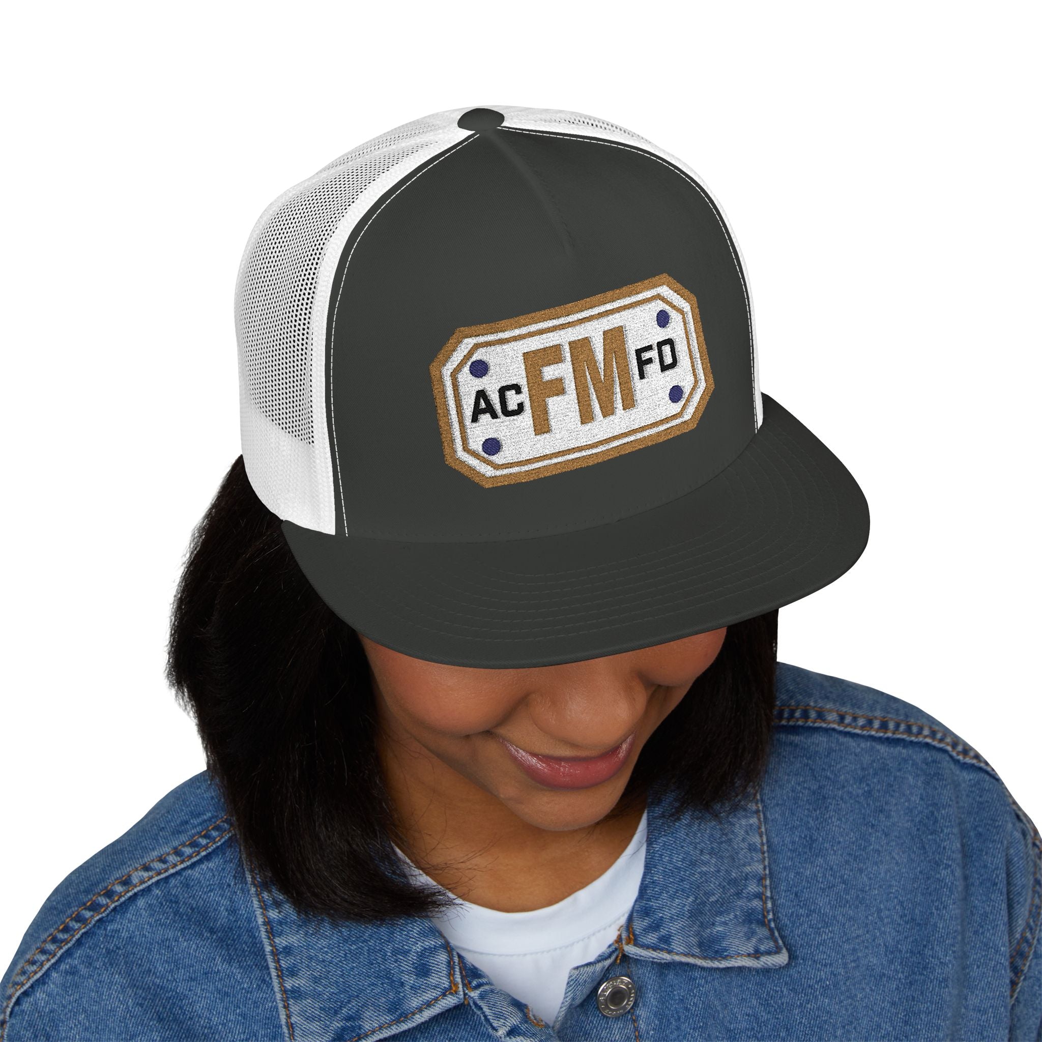 Arlington Fire Marshal Gold - 5 Panel Trucker Cap (Embroidery)