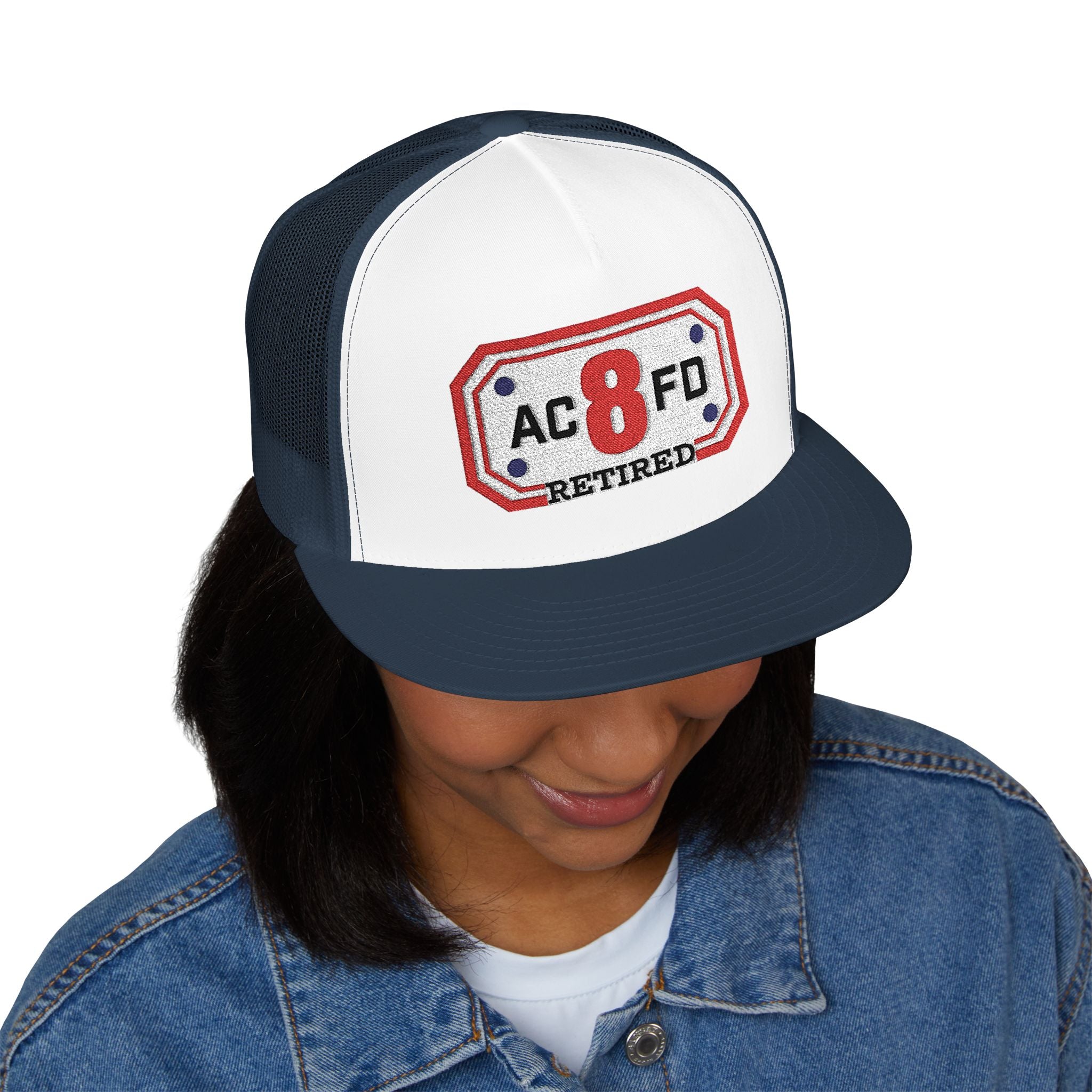 Retired Arlington Engine 8 - 5 Panel Trucker Cap (Embroidery)