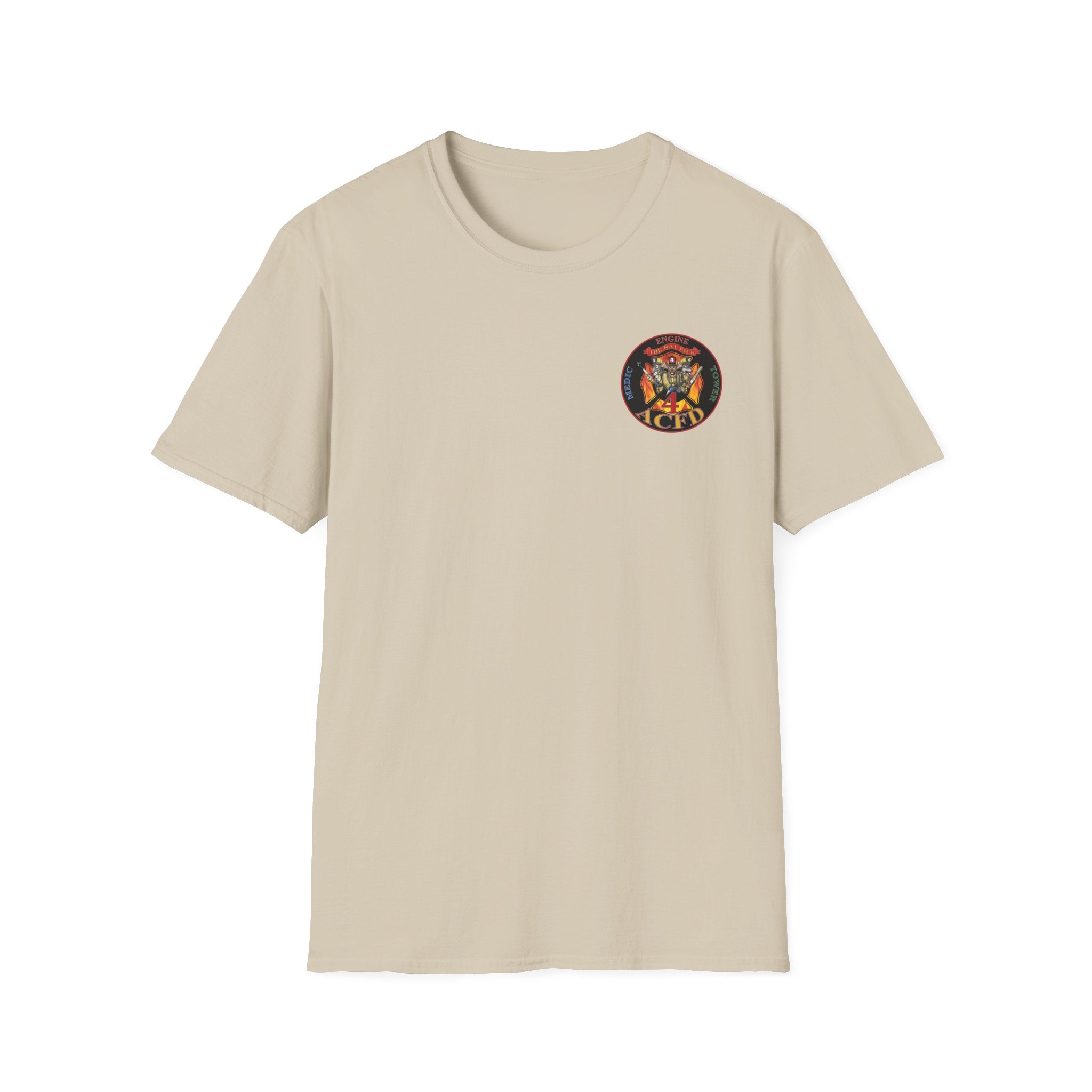 Station 4 RatPack front / acfd clover back - Gildan Soft Cotton Softstyle T-Shirt