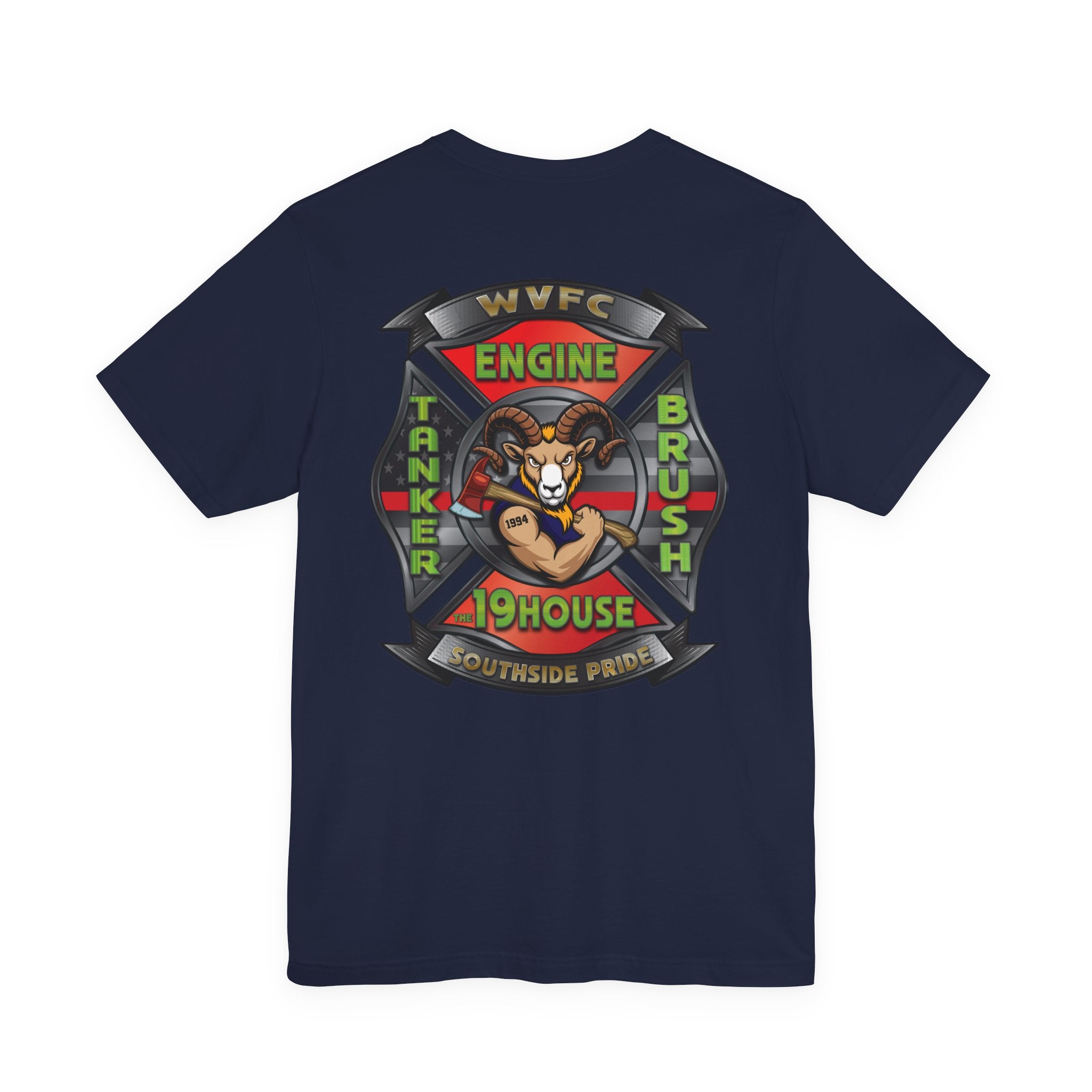 WVFC Goat Logo 2 Goat Logo 2 Back - Unisex Jersey Short Sleeve Tee