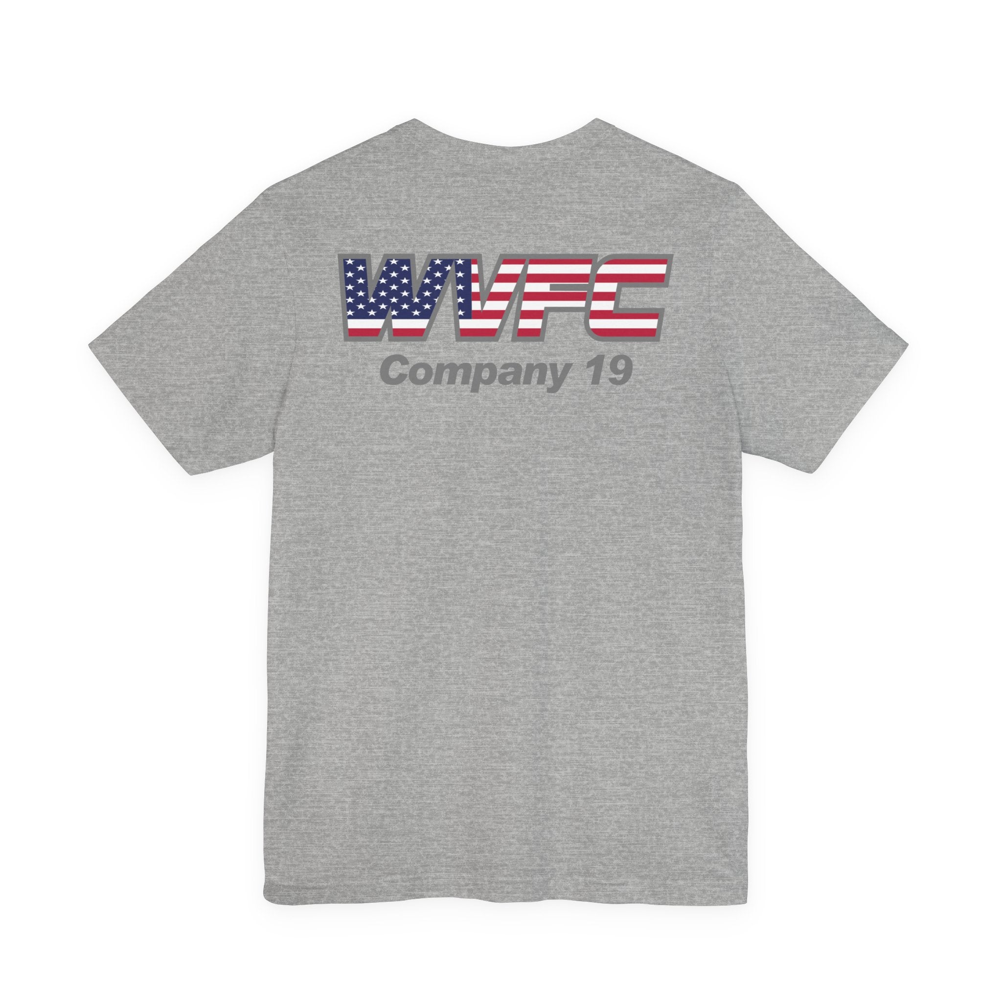 WVFC Goat Logo 2 Version 3 US Flag Gray- Unisex Jersey Short Sleeve Tee