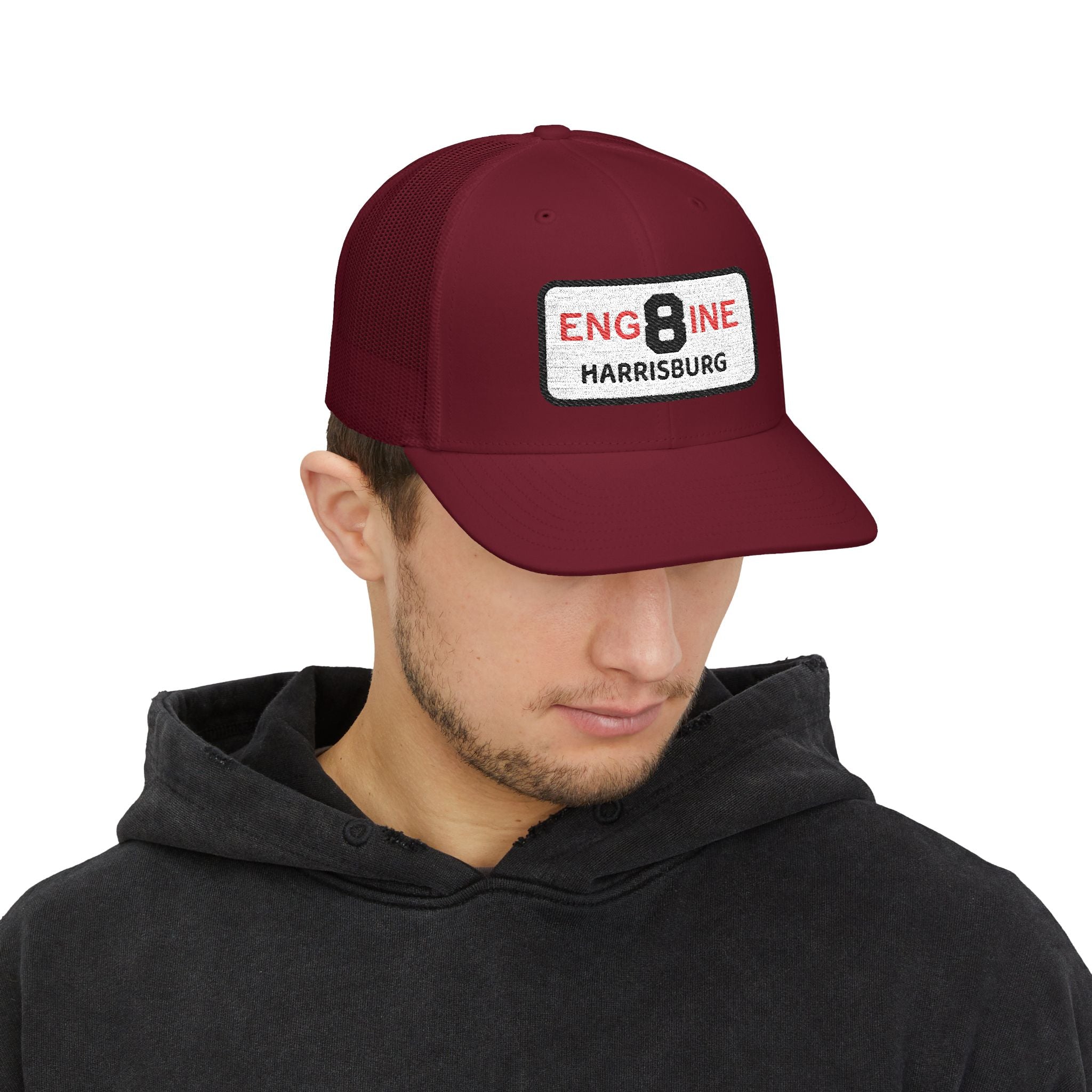 Harrisburg Fire Engine 8 - Richardson 112 Style Snapback Trucker Cap (