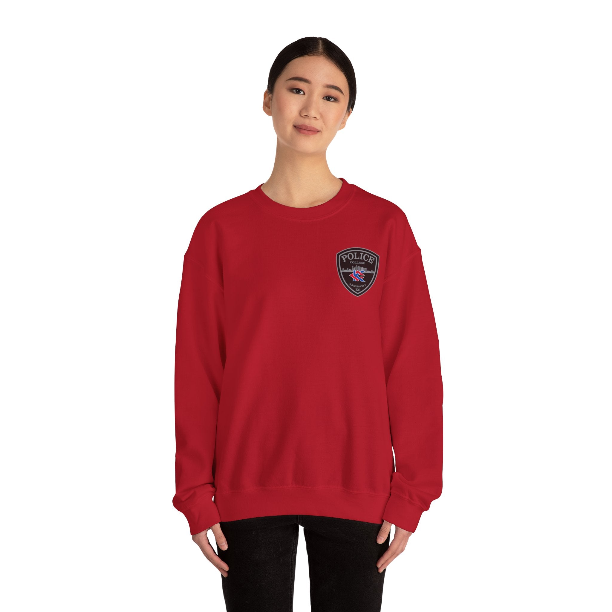 Kansas City College Police Patch Grey - Unisex Heavy Blend™ Crewneck Sweatshirt