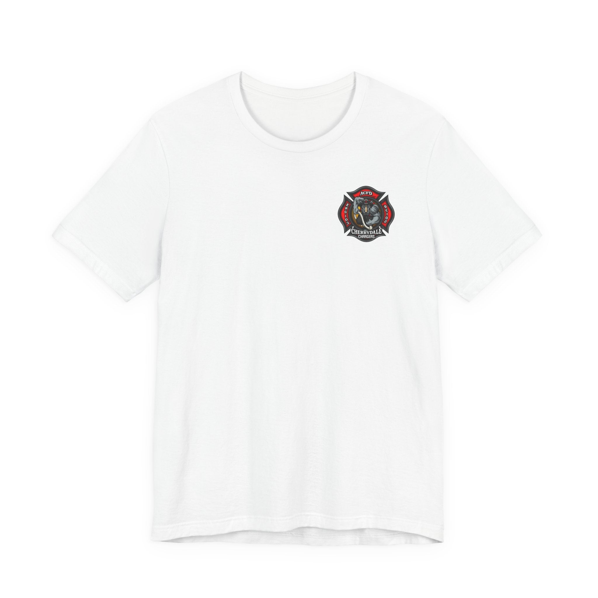 Station 3 Rhino Logo Firefighter Back - Bella+Canvas Soft Unisex Tee-