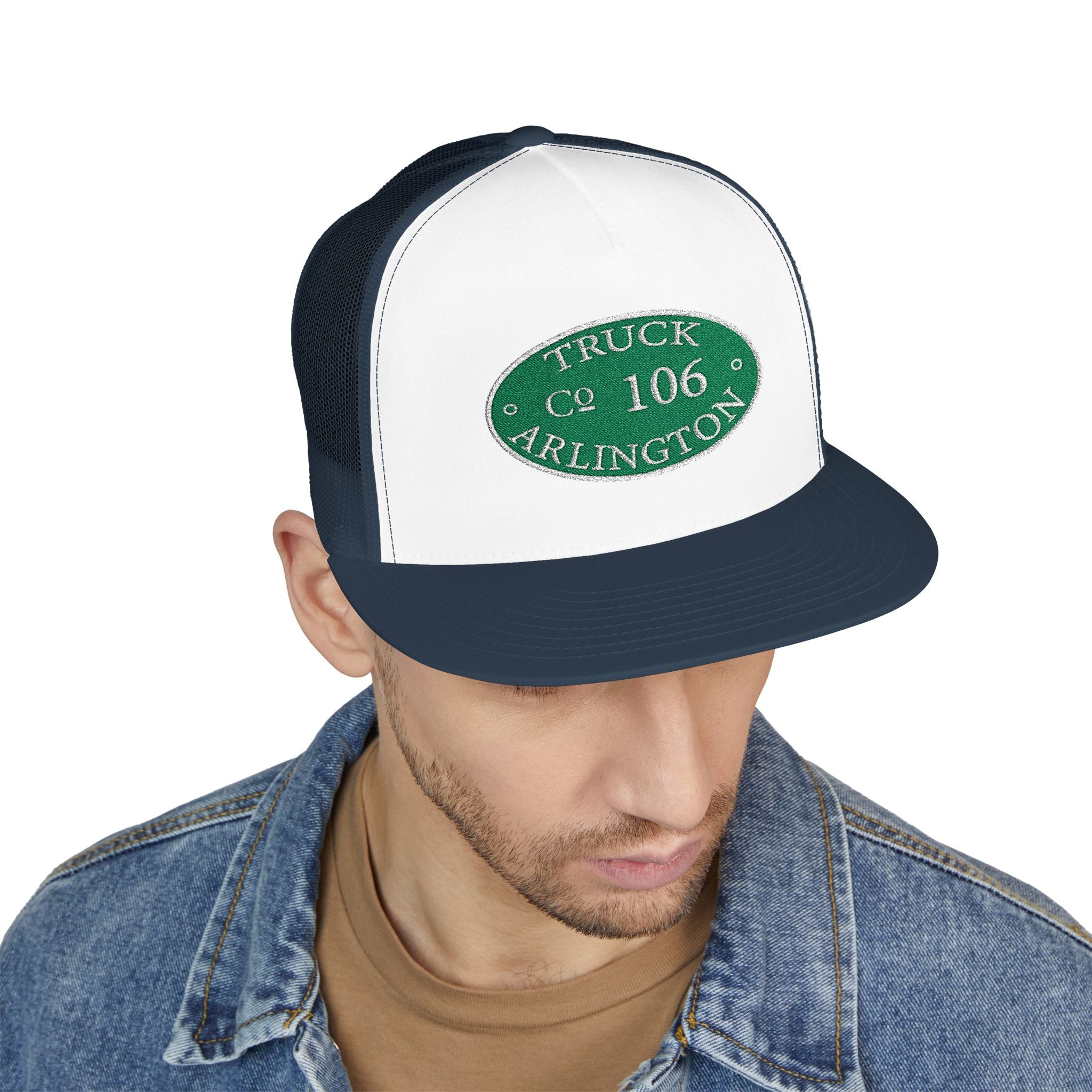 Arlington Truck 6 cirlce patch - 5 Panel Trucker Cap (Embroidery)