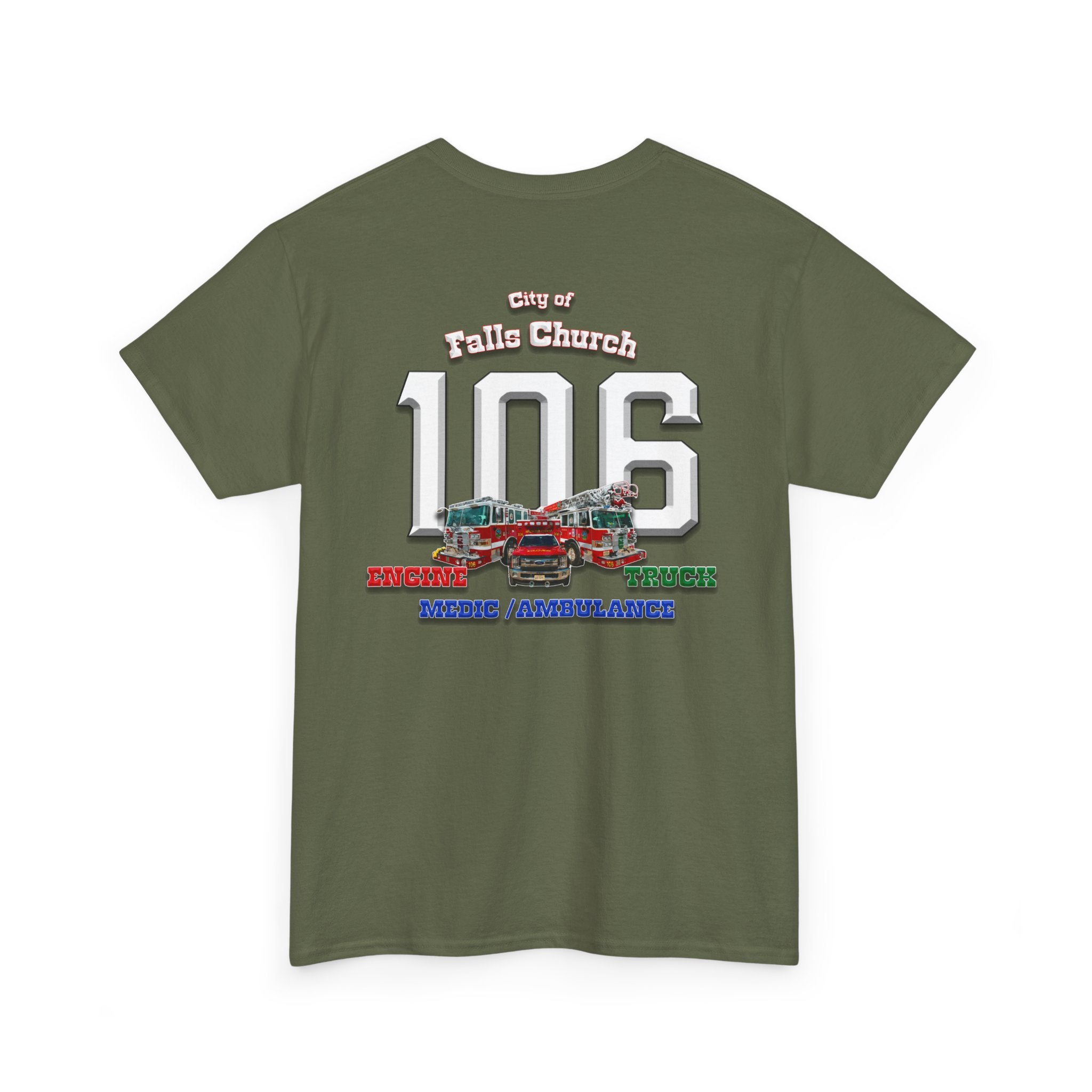Station 6 Falls Church Apparatus -Heavy Cotton Unisex Tee -