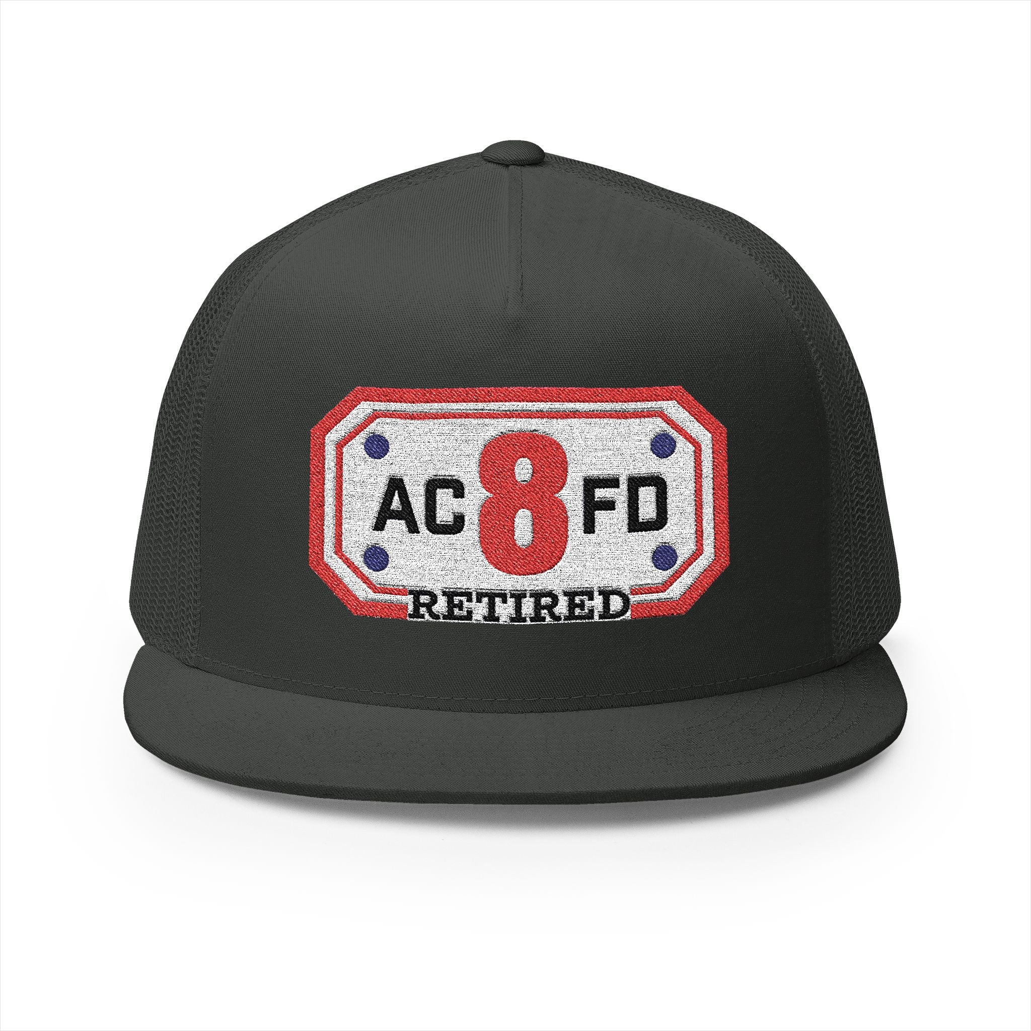 Retired Arlington Engine 8 - 5 Panel Trucker Cap (Embroidery)