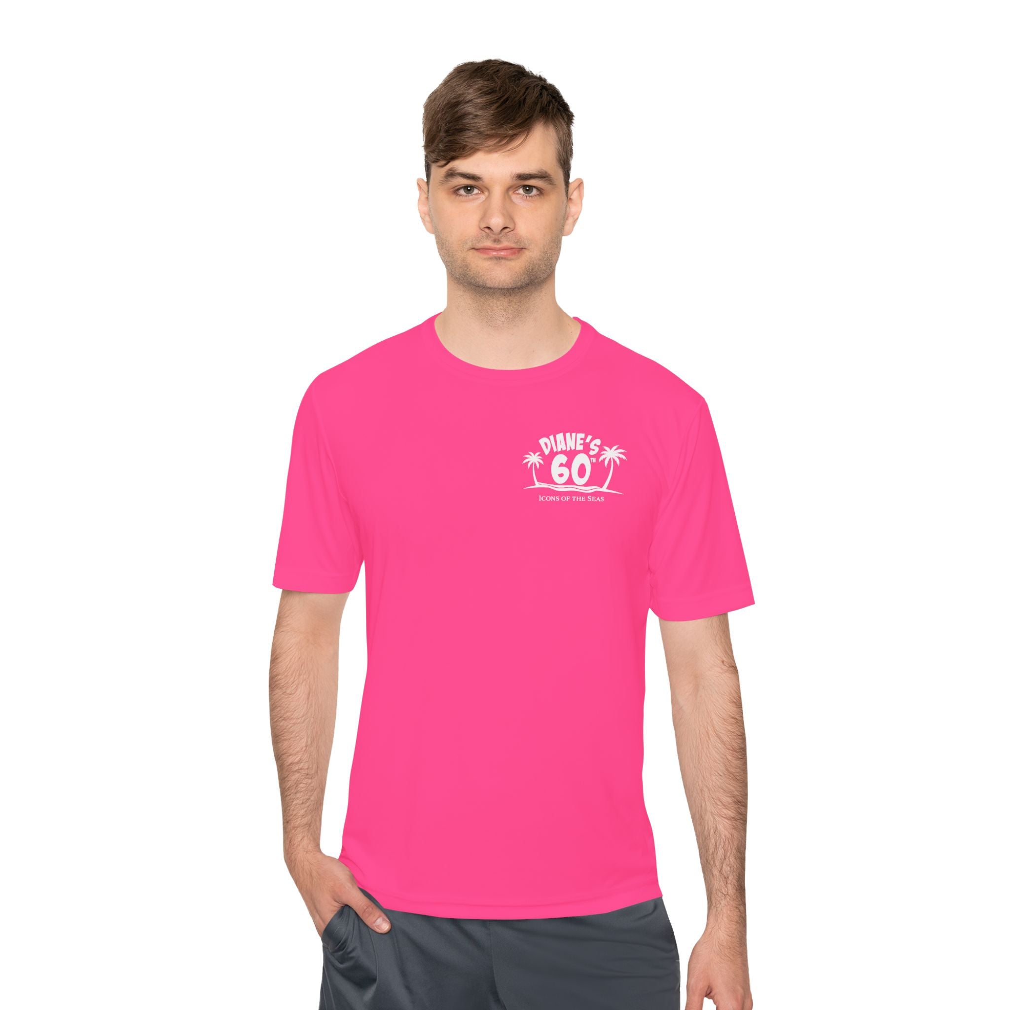 Diane Birthday Cruise White Text- Unisex Moisture Wicking Tee