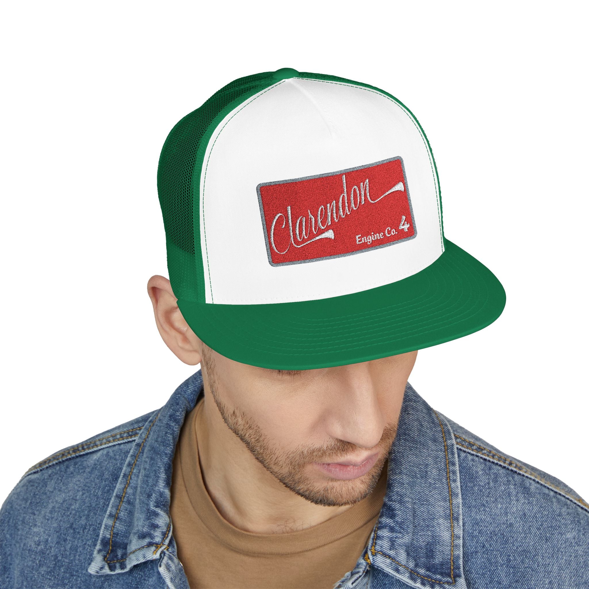 Arlington Clarendon Engine 4 (requested different style hat) - 5 Panel Trucker Cap (Embroidery)