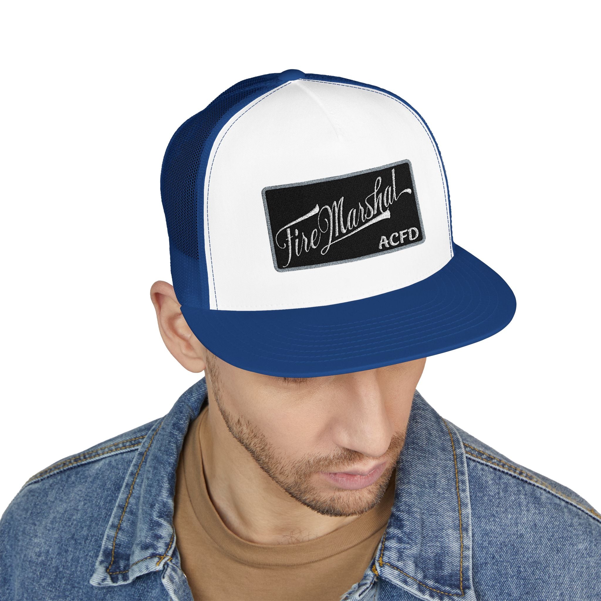 Arlington Fire Marshal Written - 5 Panel Trucker Cap (Embroidery)