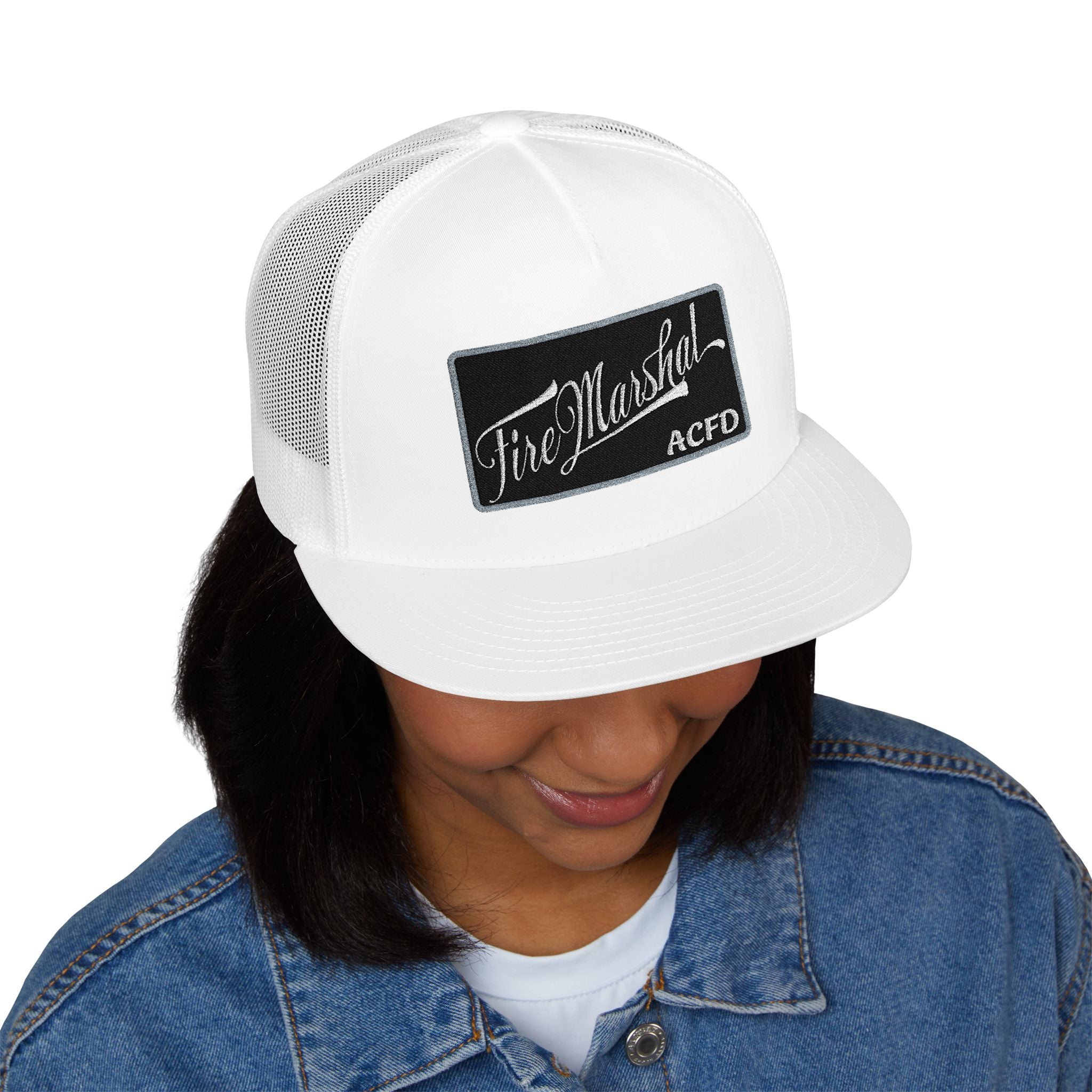 Arlington Fire Marshal Written - 5 Panel Trucker Cap (Embroidery)