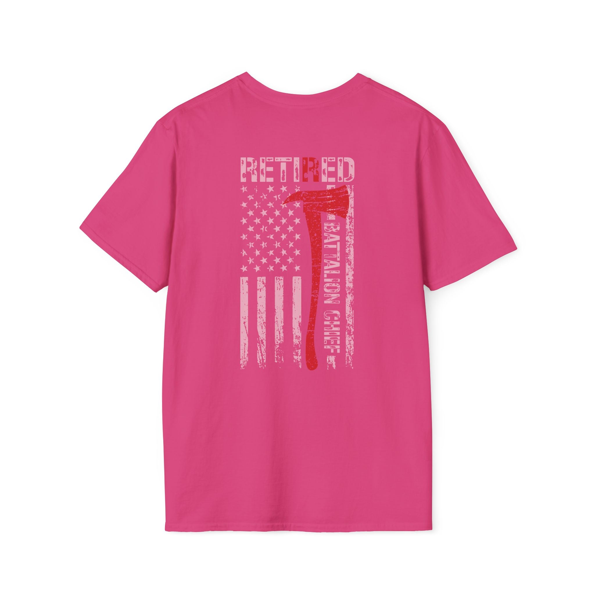 Retired Battalion Chief US Flag - Unisex Softstyle T-Shirt