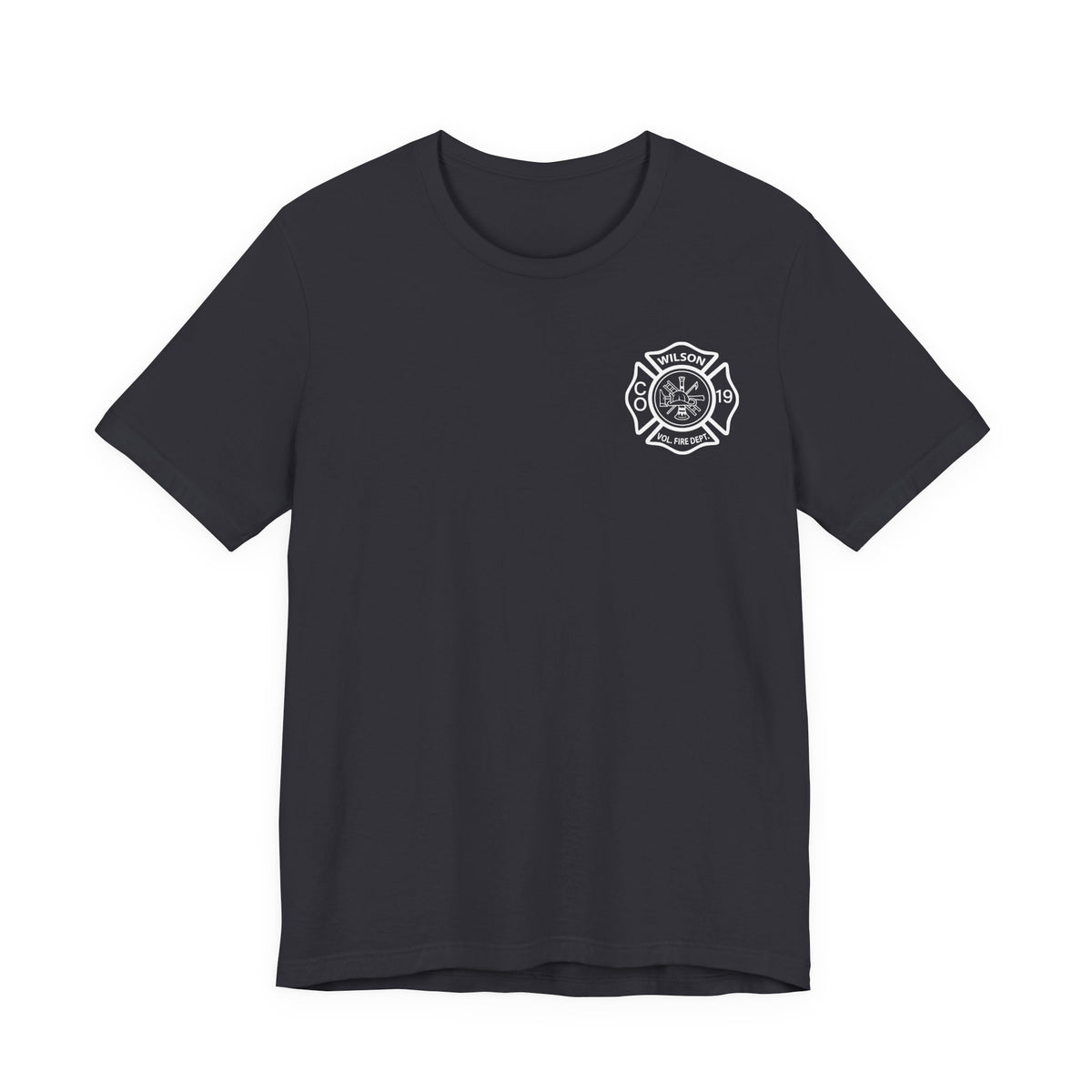 WVFC FD Logo wht Redline Flag wht- Unisex Jersey Short Sleeve Tee